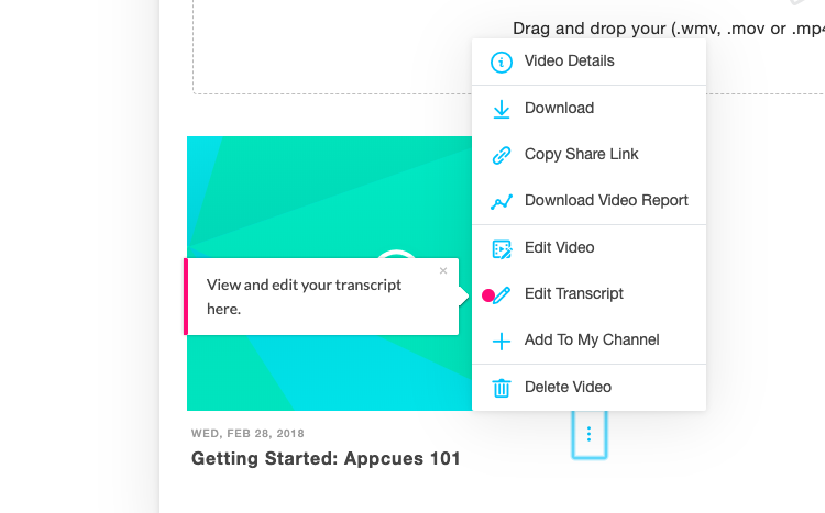 this is a screenshot example of a feature announcement tooltip made with appcues. this is a real example of an appcues flow in gotowebinar's dashboard