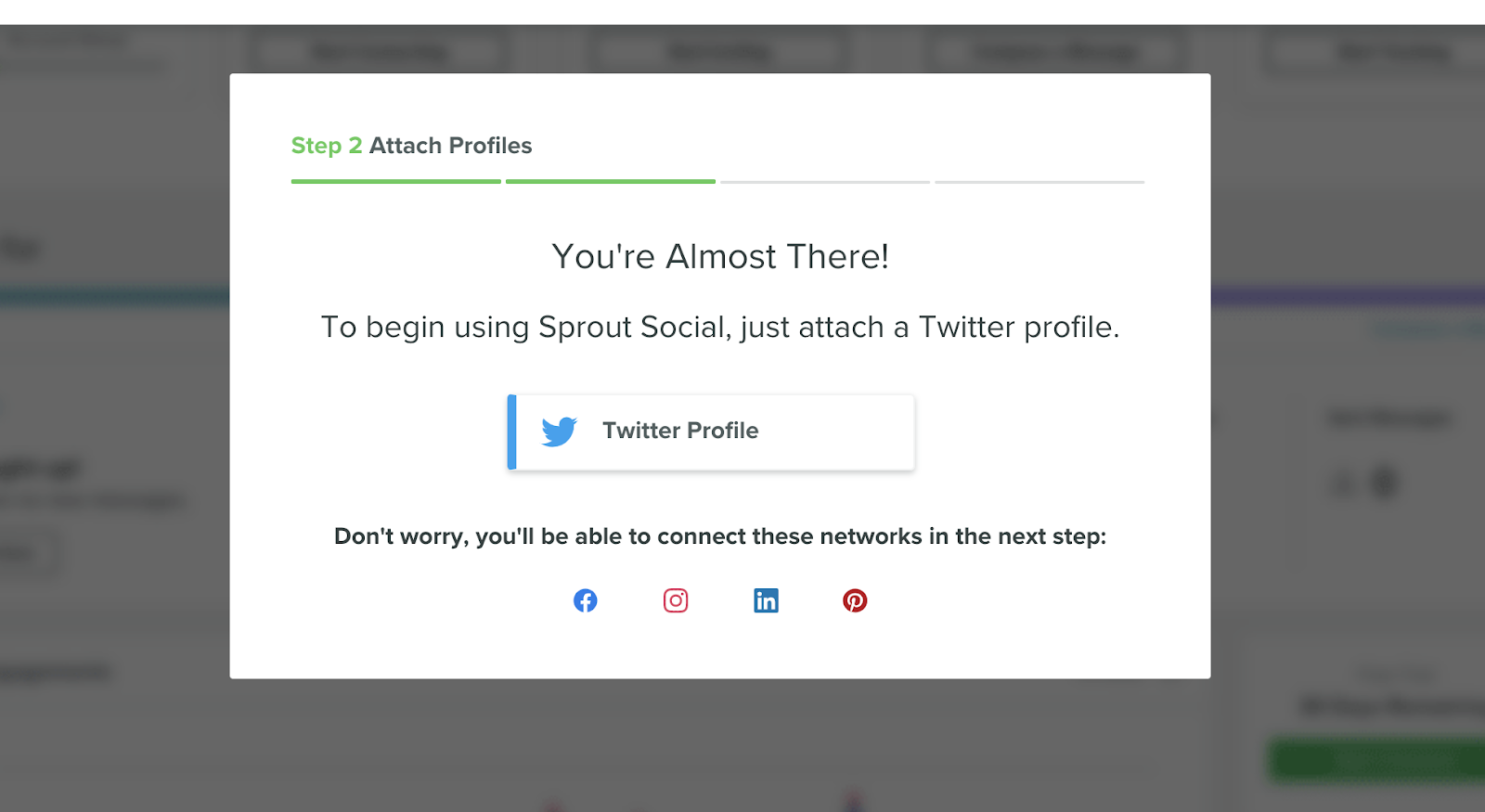 sprout social connecting twitter account user onboarding step required social account authorization