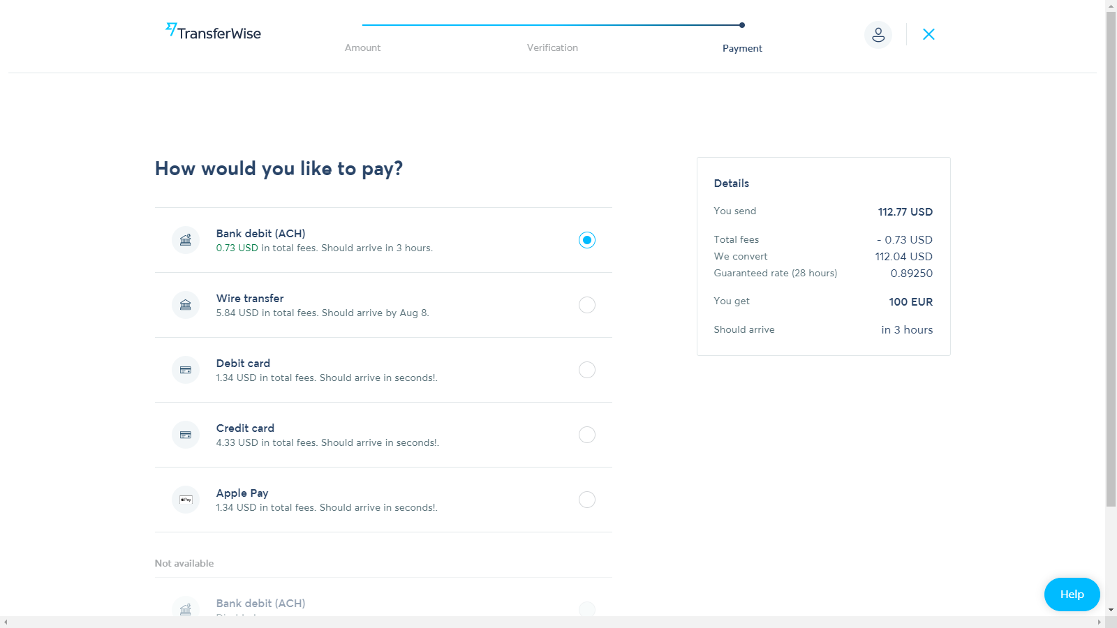 transferwise currency exchange fintech example of clear microcopy and fee breakdown