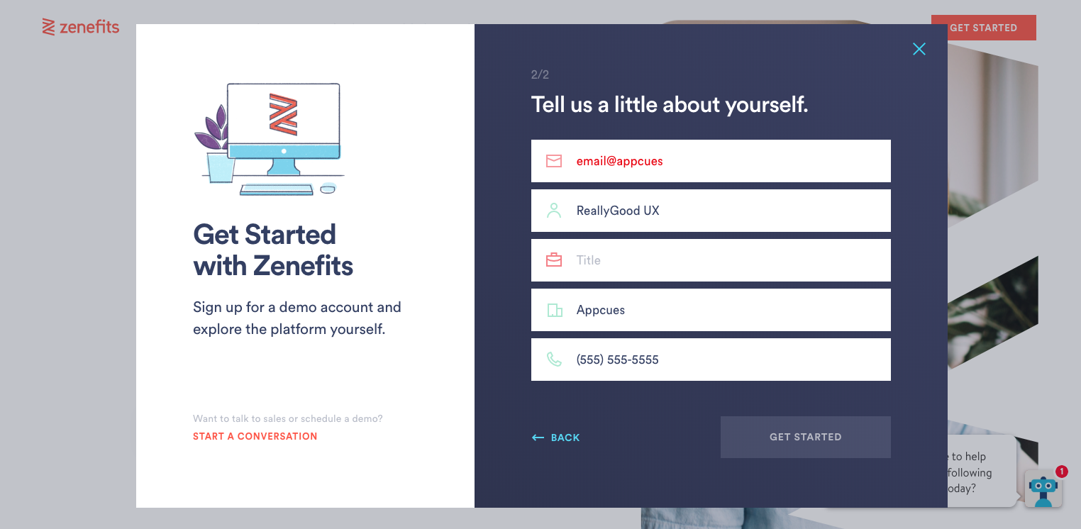 manual entry contact information field with visual feedback ux design