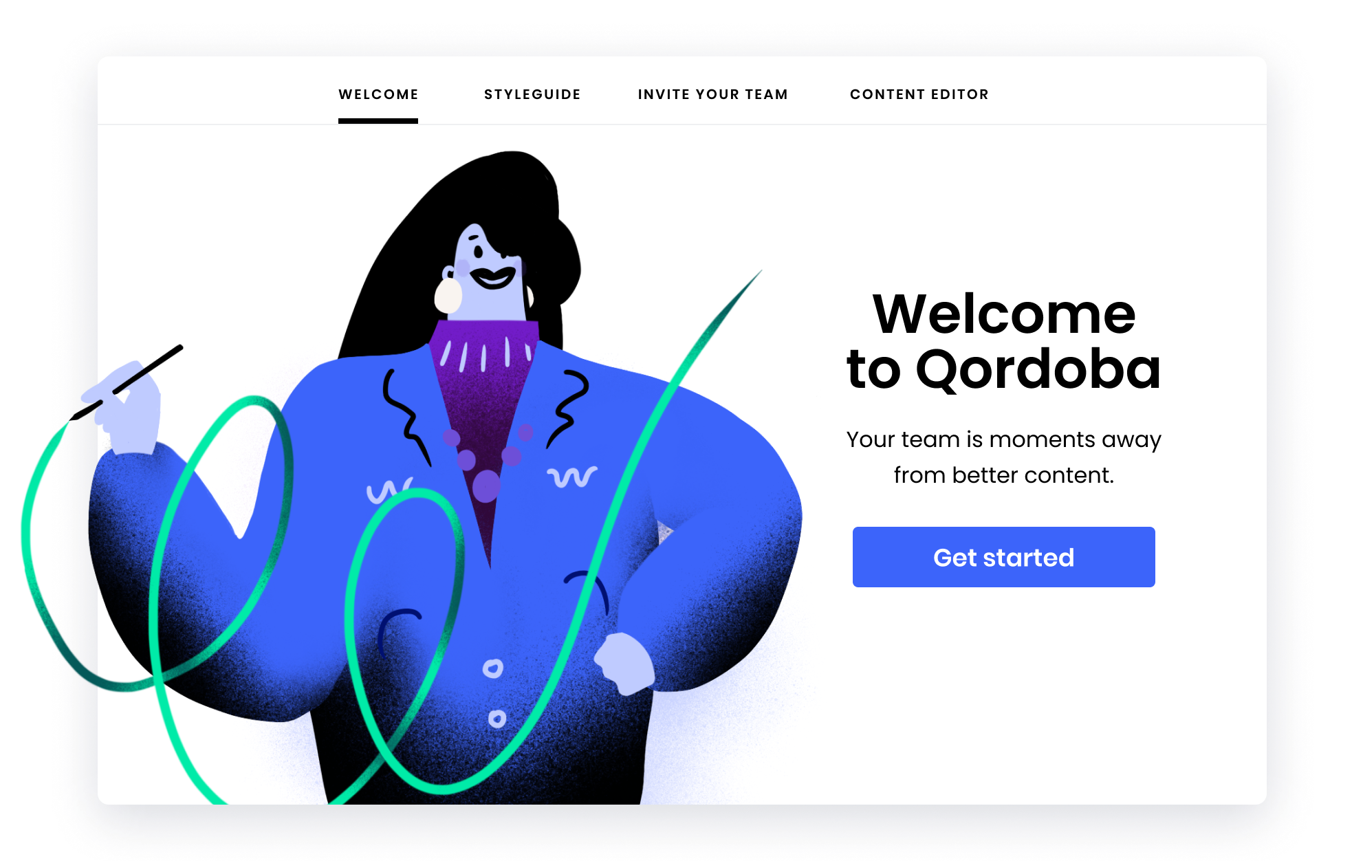 qordoba welcome user onboarding modal best example made with appcues