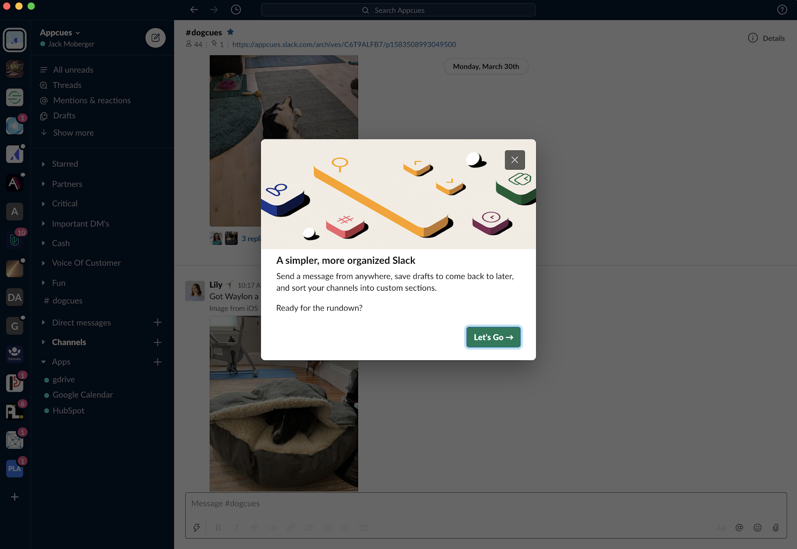 slack product updates redesign 2020 announcment in-app