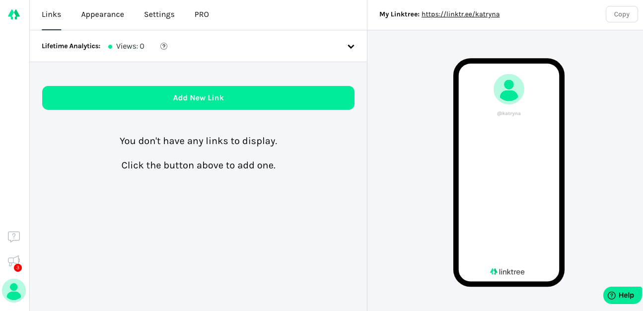 linktree user onboarding experience simple interface