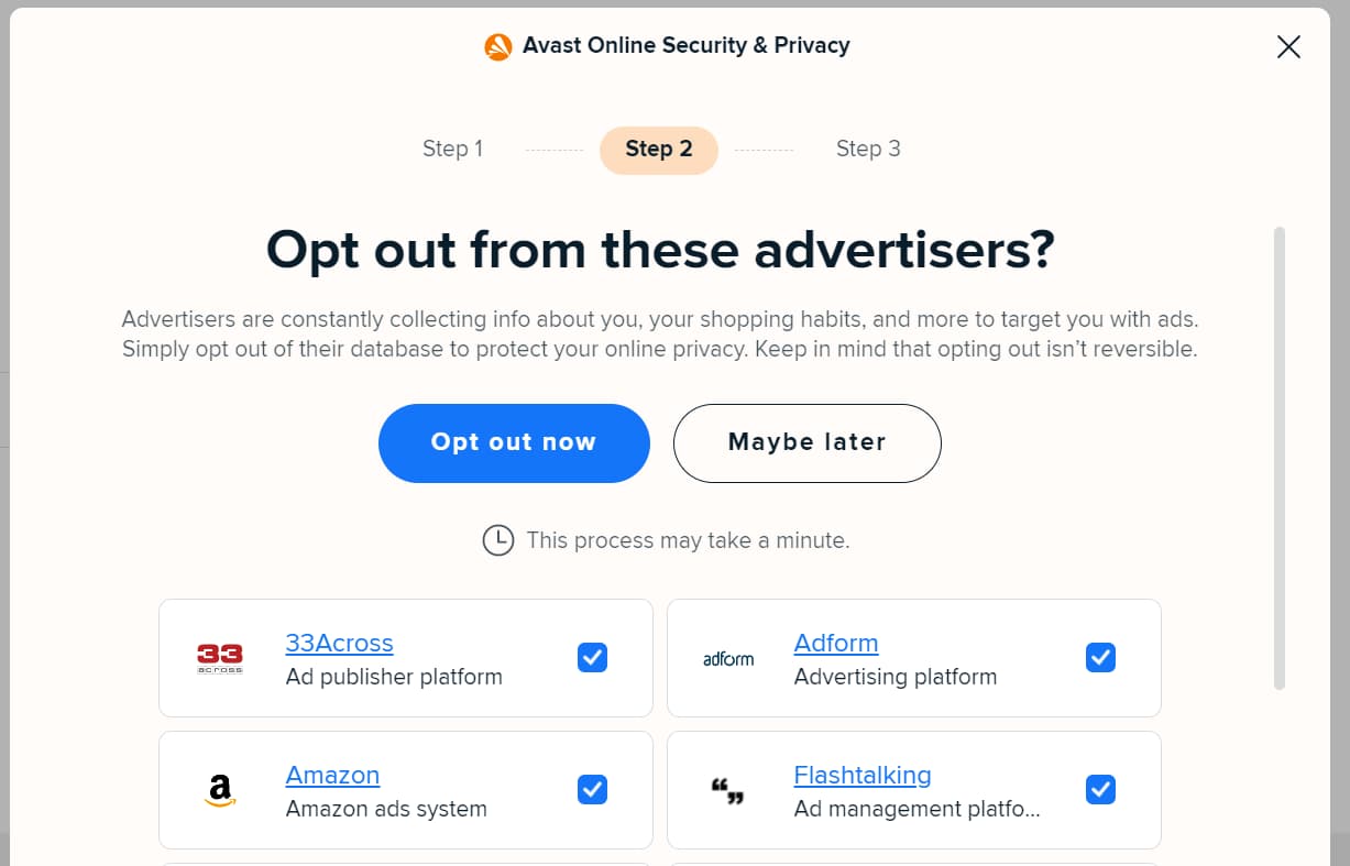 avast ad opt out