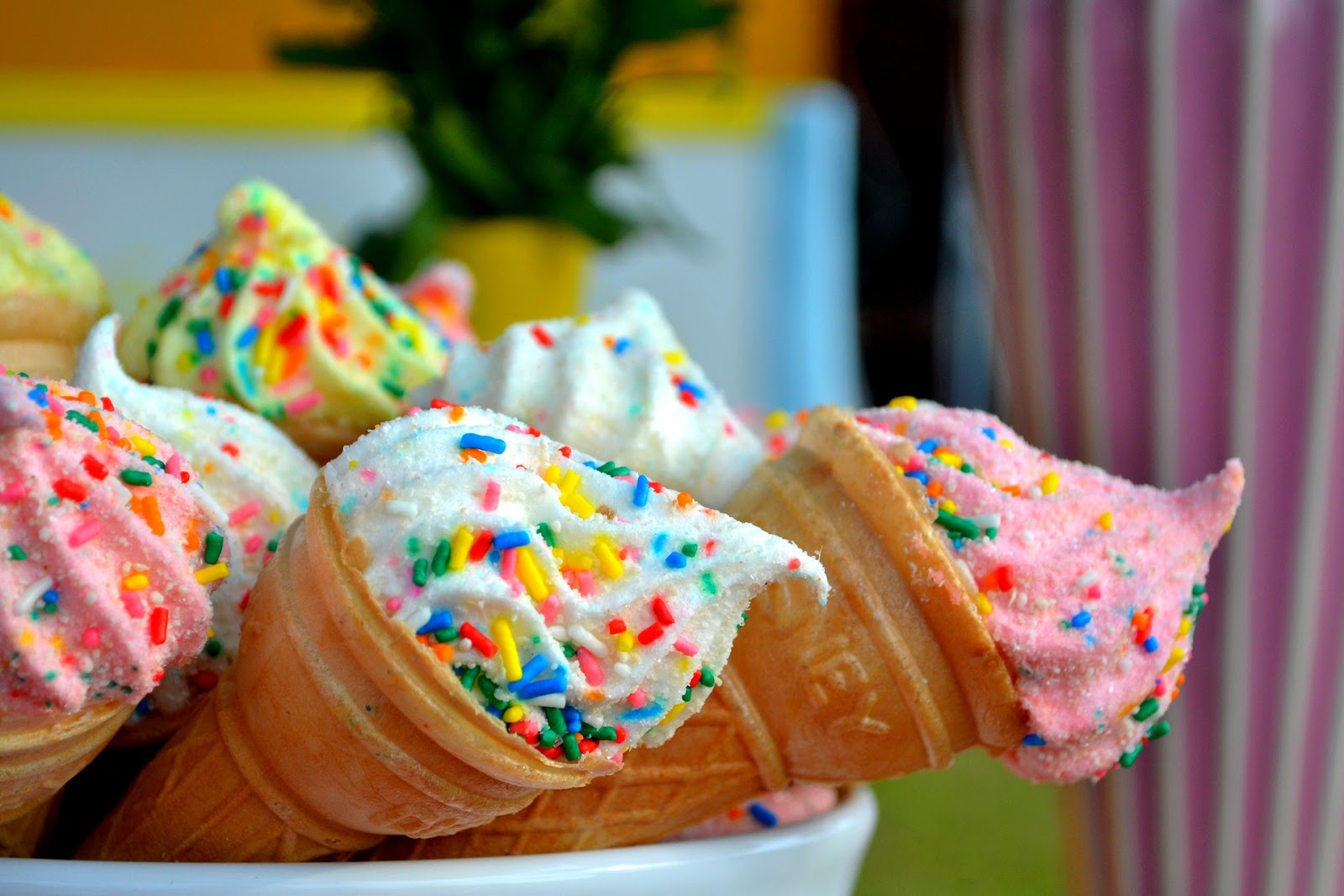 colorful ice cream cones