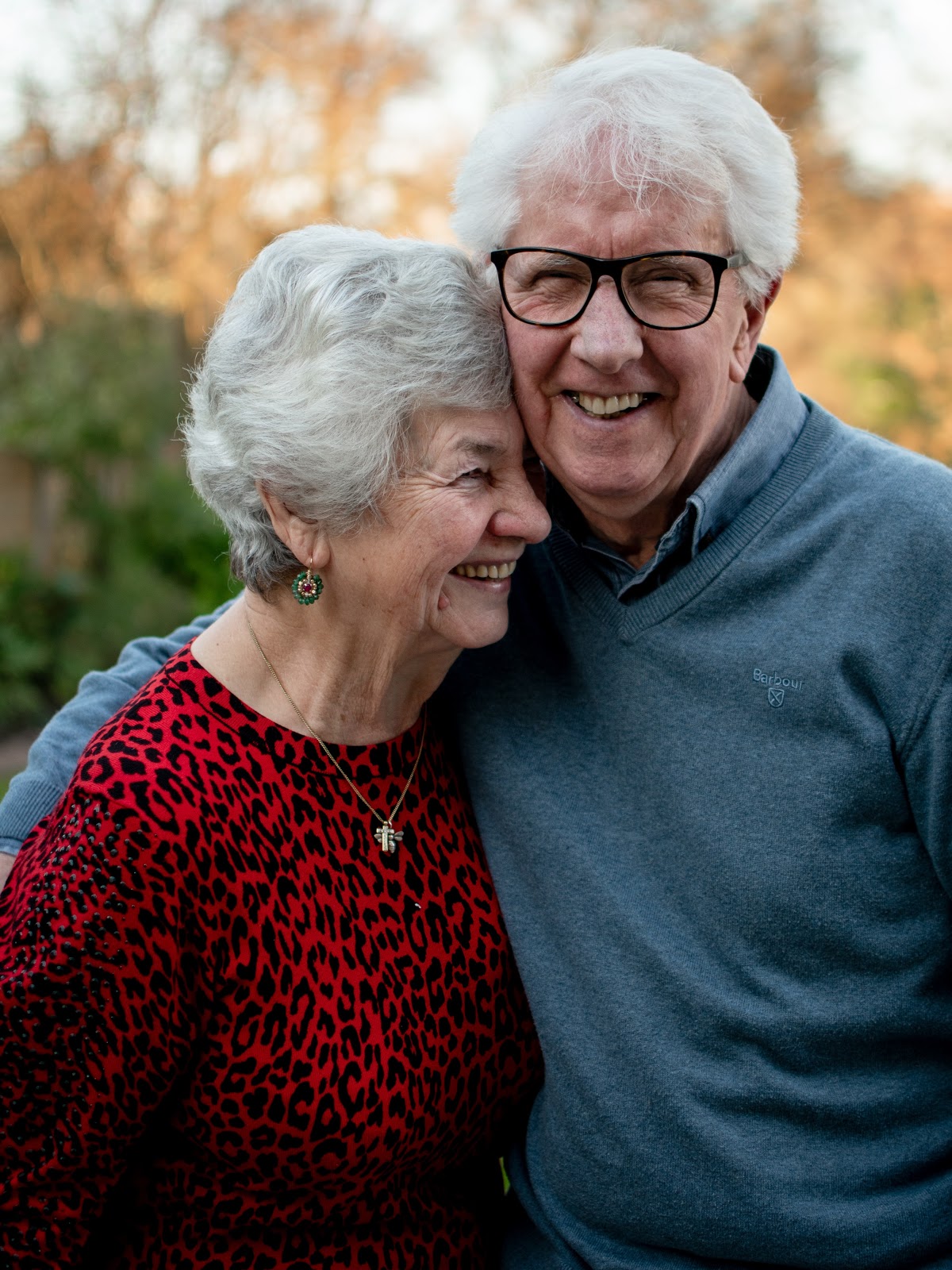 Older adult couple smiling