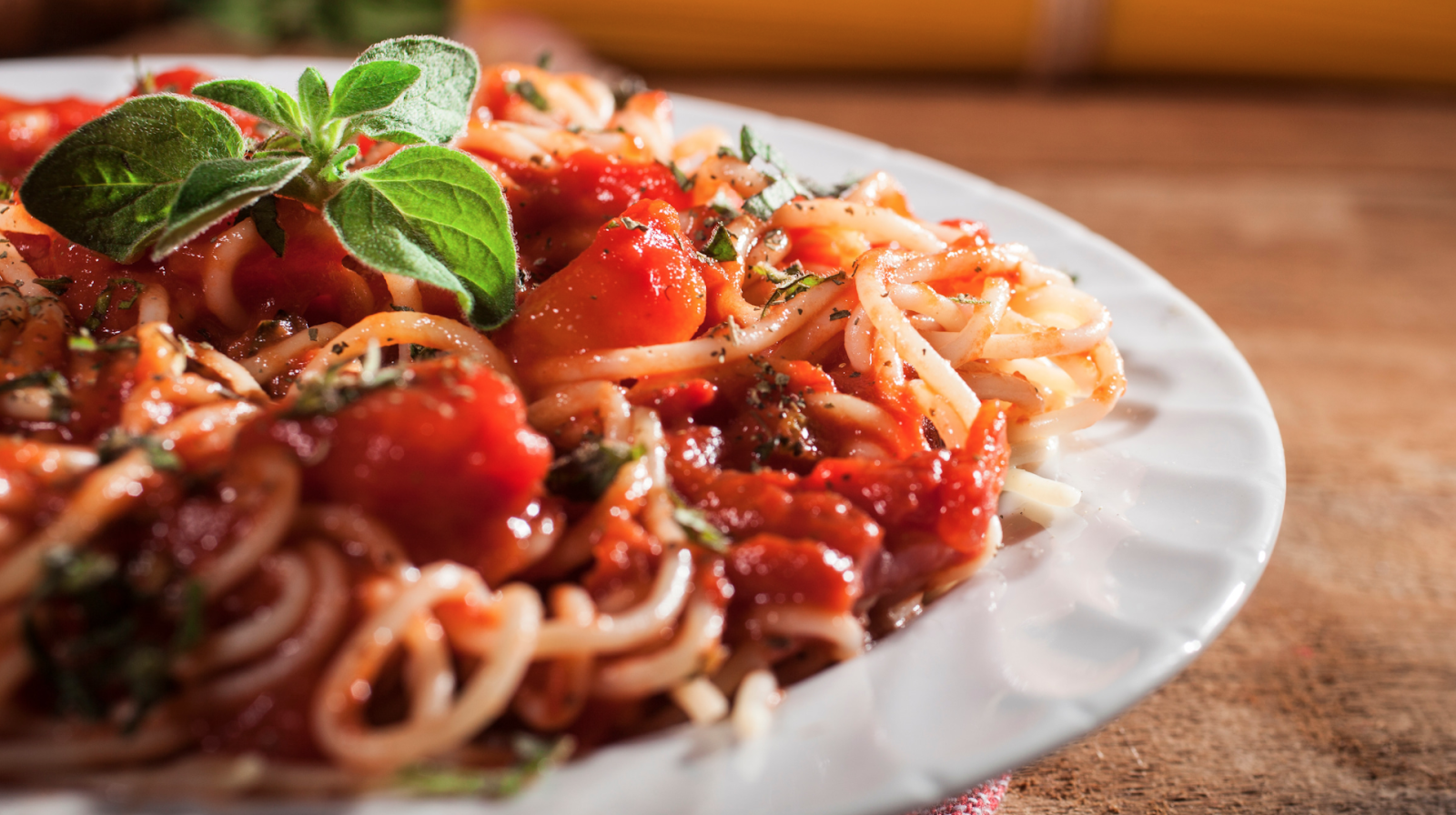 Closeup of a pasta dish