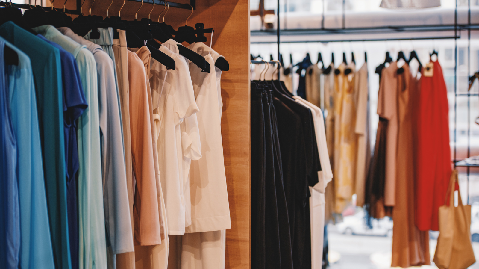 Inside a women's clothing boutique