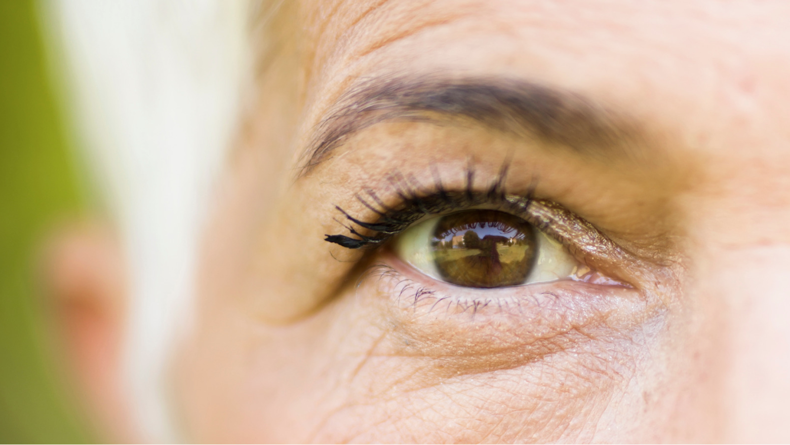 closeup of older woman's eye