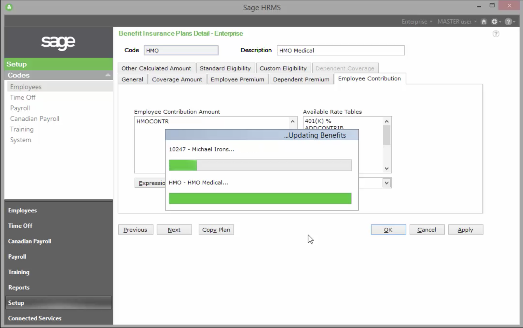 How to update benefit changes before open enrollment begins in Sage HRMS
