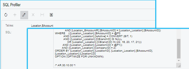 SQL Profiler in Acumatica
