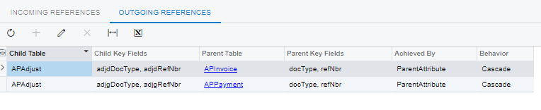 Acumatica accounts payable adjusting outgoing references