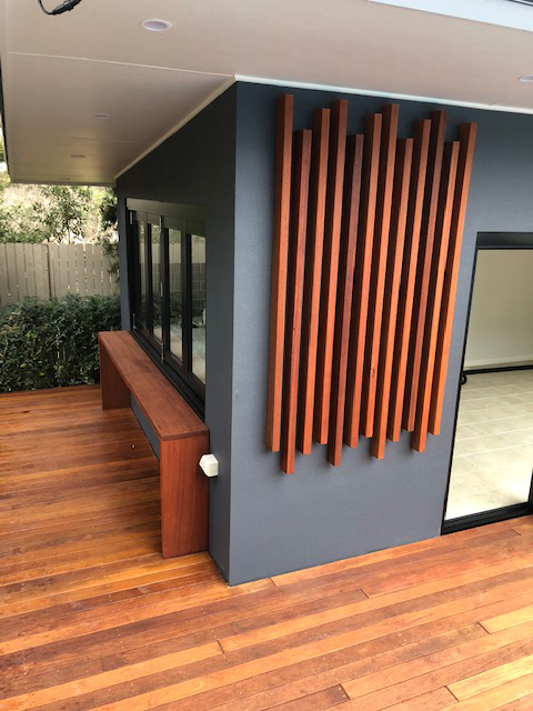 An outdoor deck renovation
