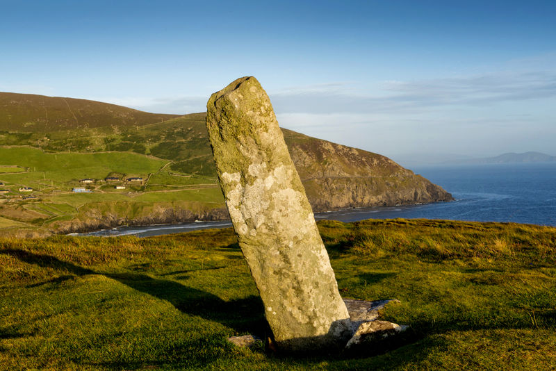 Dunmore Head Ogham Stone. The name Dovinia is carved in the inscription