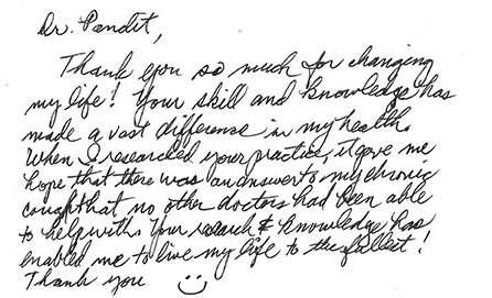 Patient Testimonial Letter