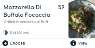 Digital restaurant menu item