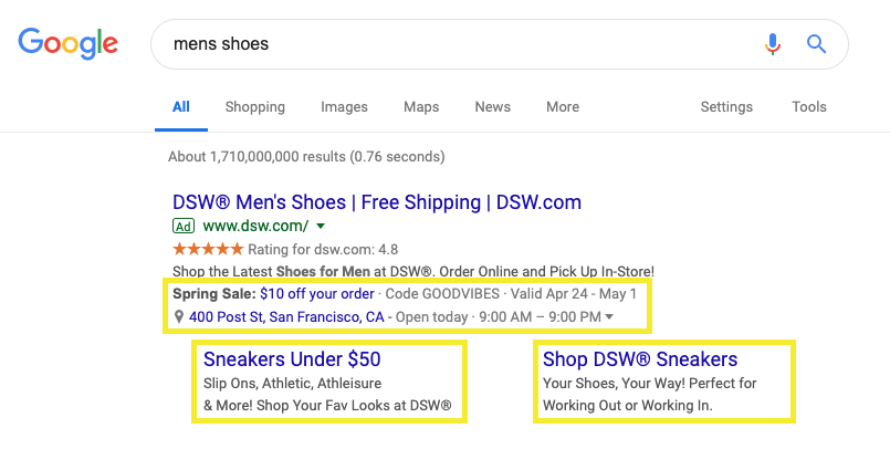 google ppc ad extensions