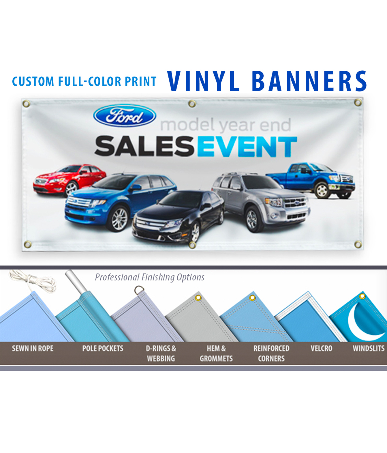 13 Oz Full Color Vinyl Banners W Hem Grommets
