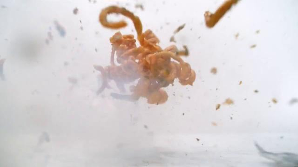 These poor curly fries from Arby's have been blown up as part of an esports-related advertisement.