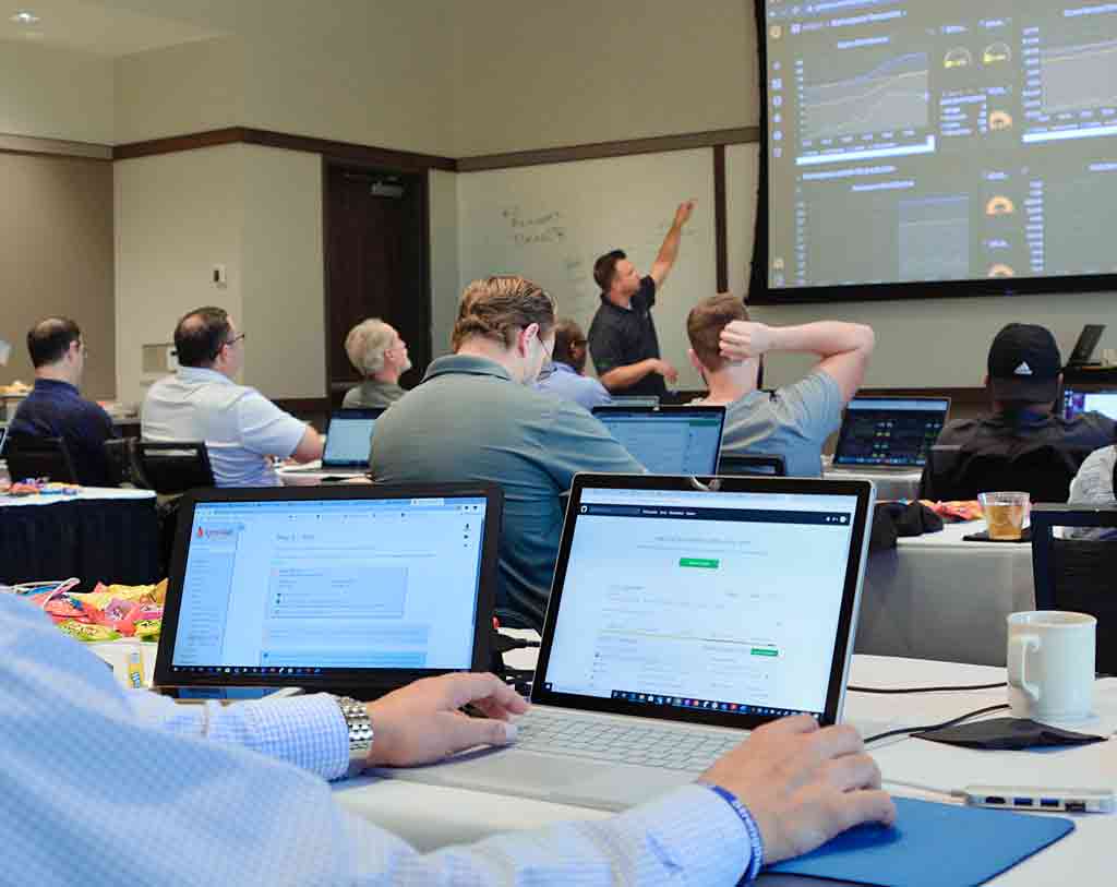 A photograph of an in-person Ignite Lab.