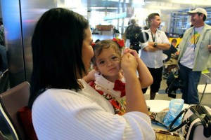 Ana Paula arrives with her mother at Los Angeles International Airport, about to begin a medical tourism journey at Shriners Childrens Hospital.