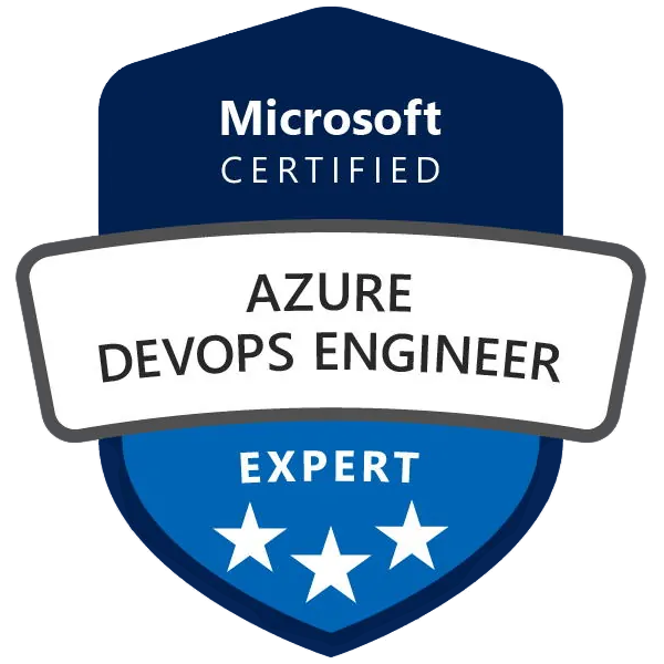 A Microsoft Certified Azure DevOps Engineer Expert badge.