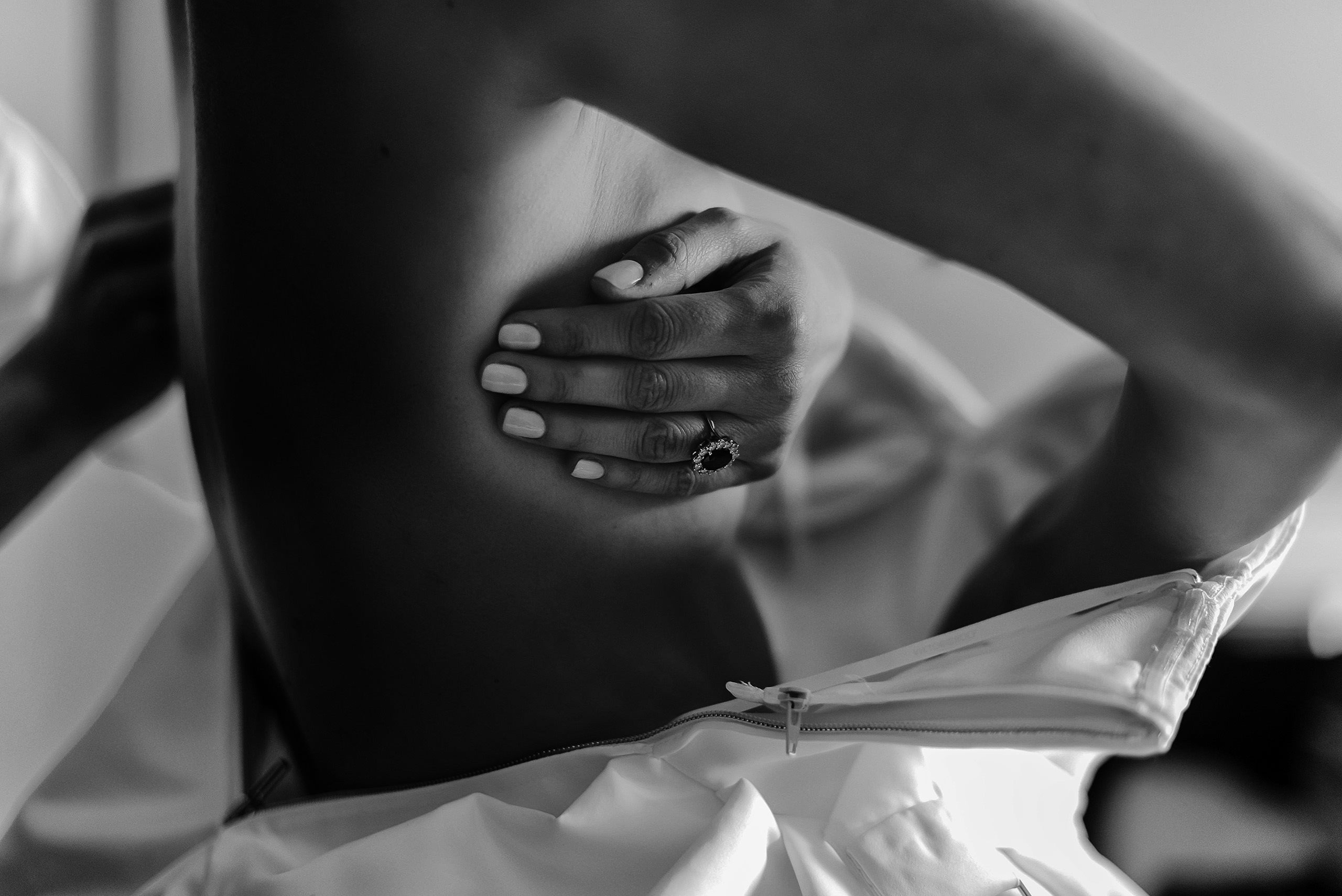 Bride getting ready ring