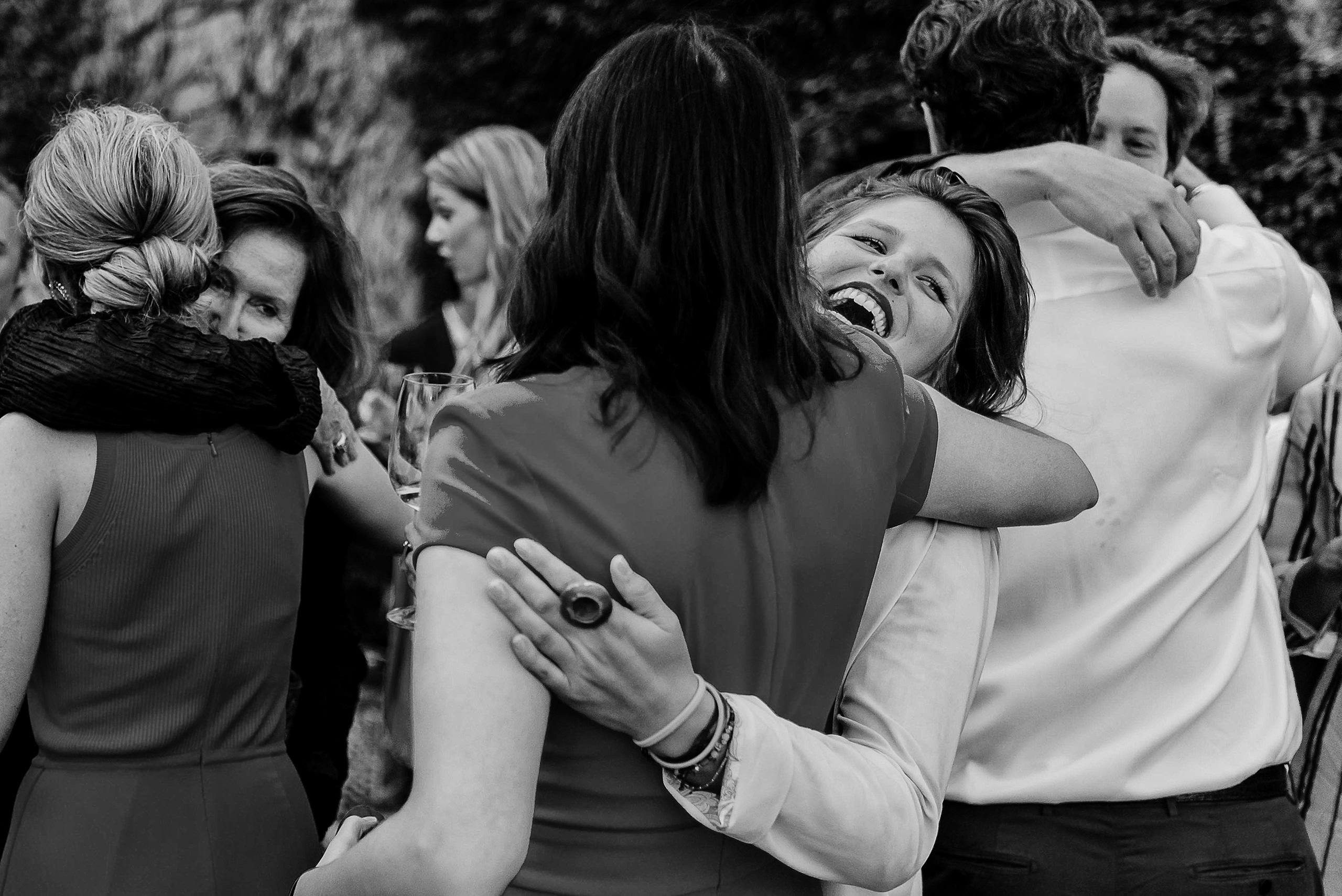 emotional family hugs destination wedding Spain