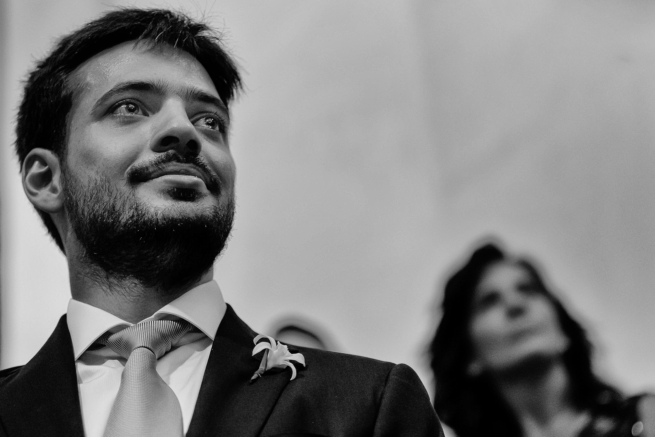 emotional tear groom destination wedding Rio de Janeiro Brazil