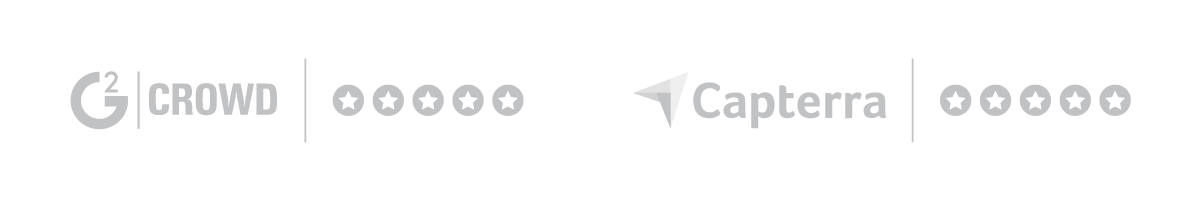 G2 Crowd 5 Star Rating and Capterra 5 Star Rating