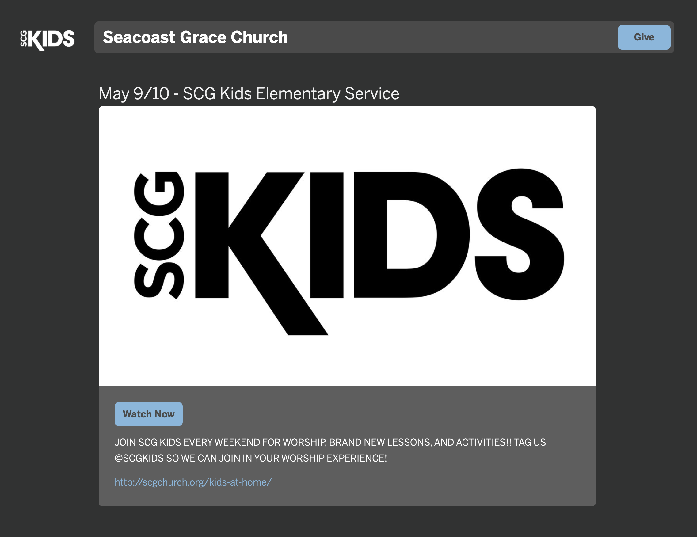 Customized content on Playlister for SCG Kids Elementary Service
