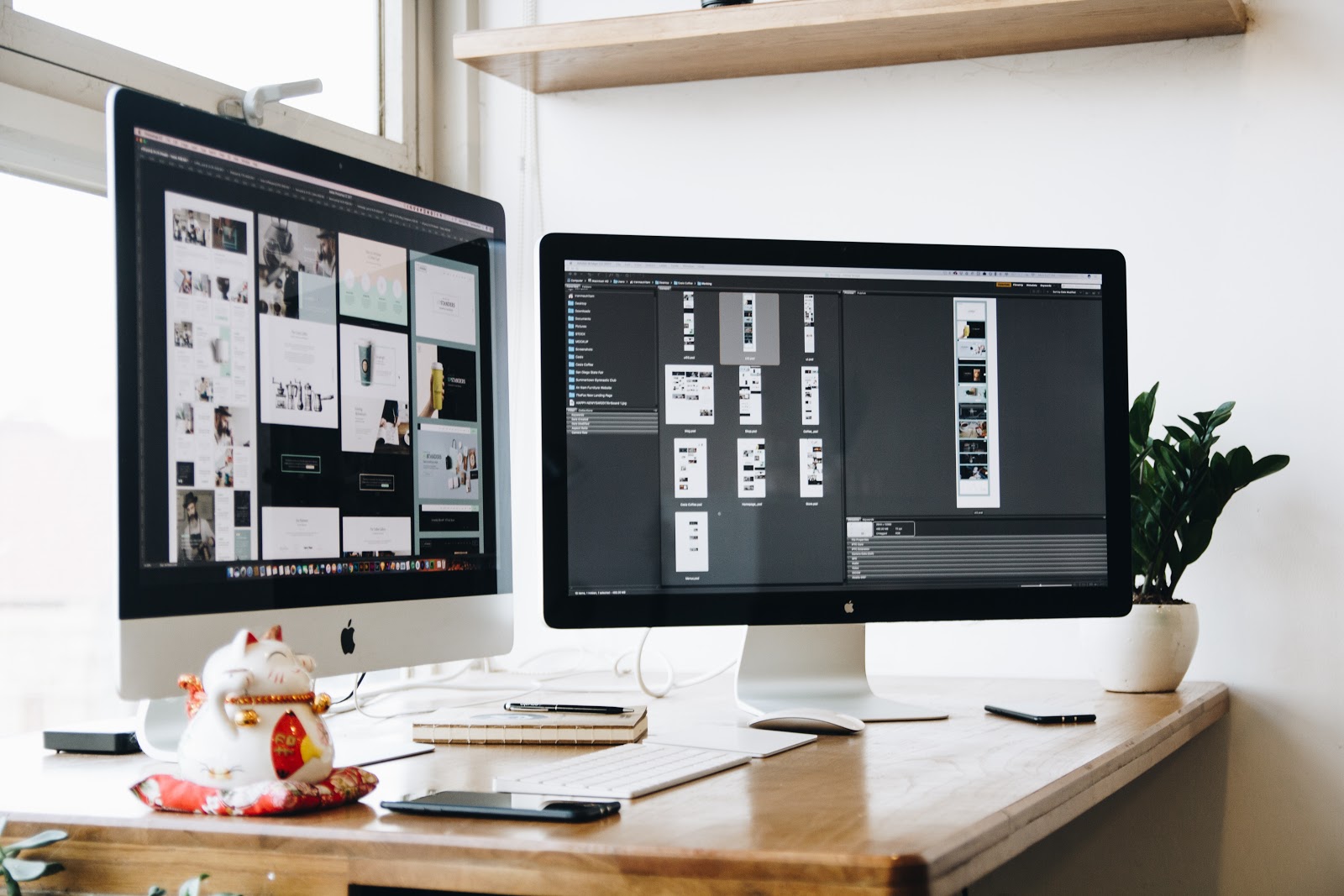 Photo editing computer on a desktop