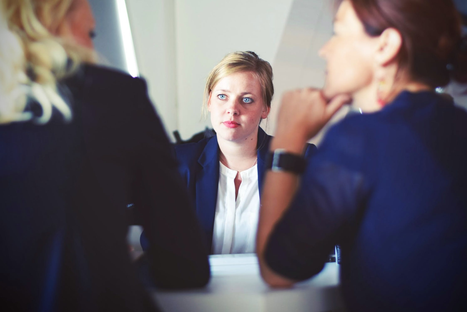 girl interviewing for a position