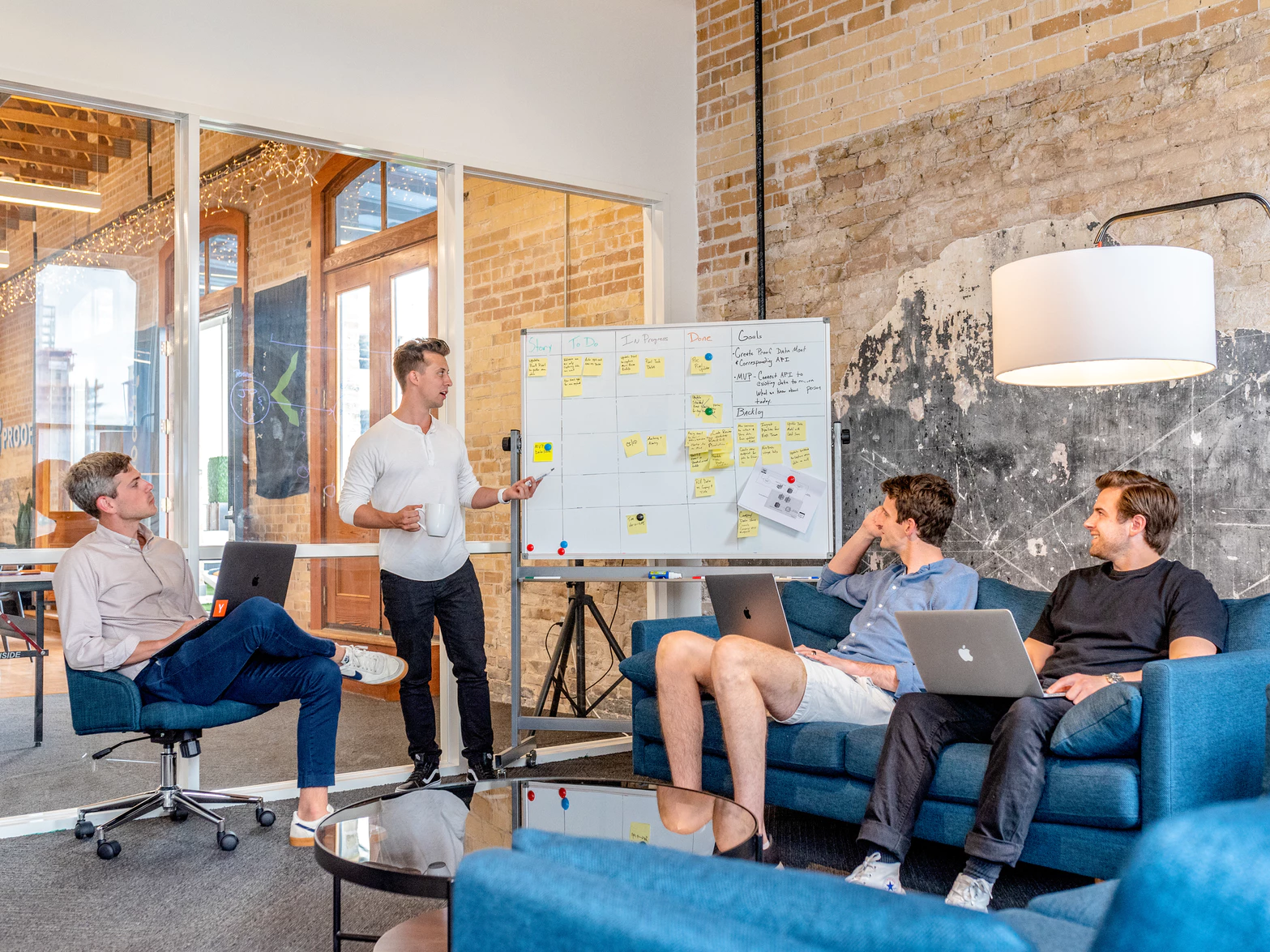 group of men working meeting