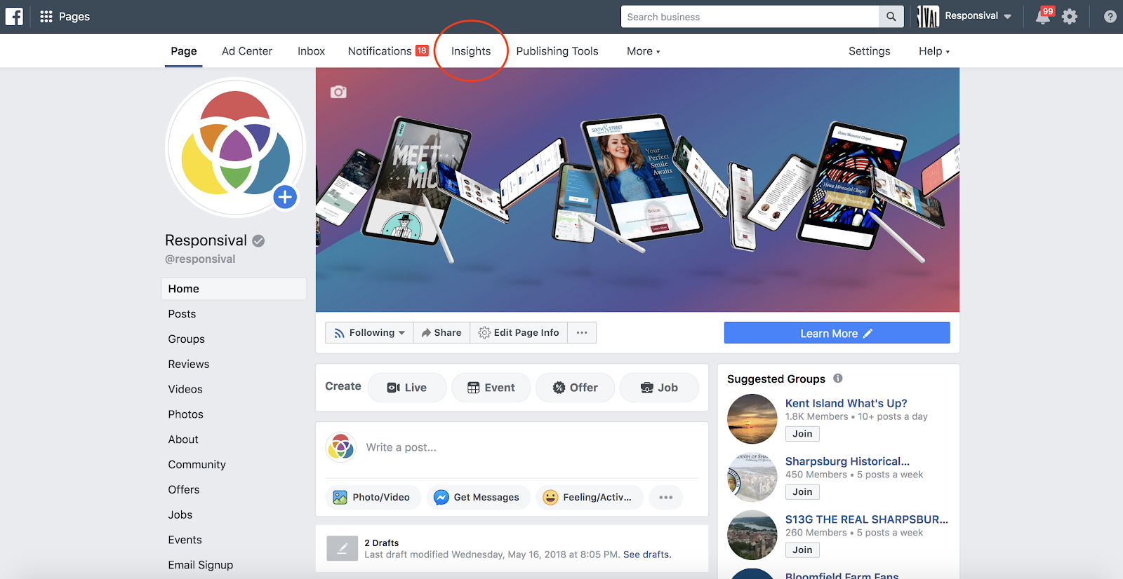 Responsival Facebook Page
