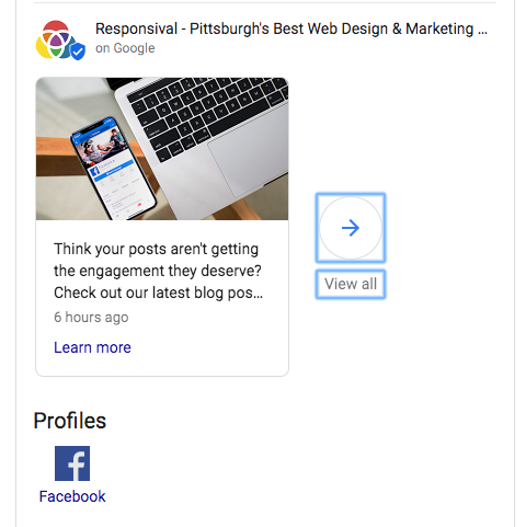 Responsival google posts