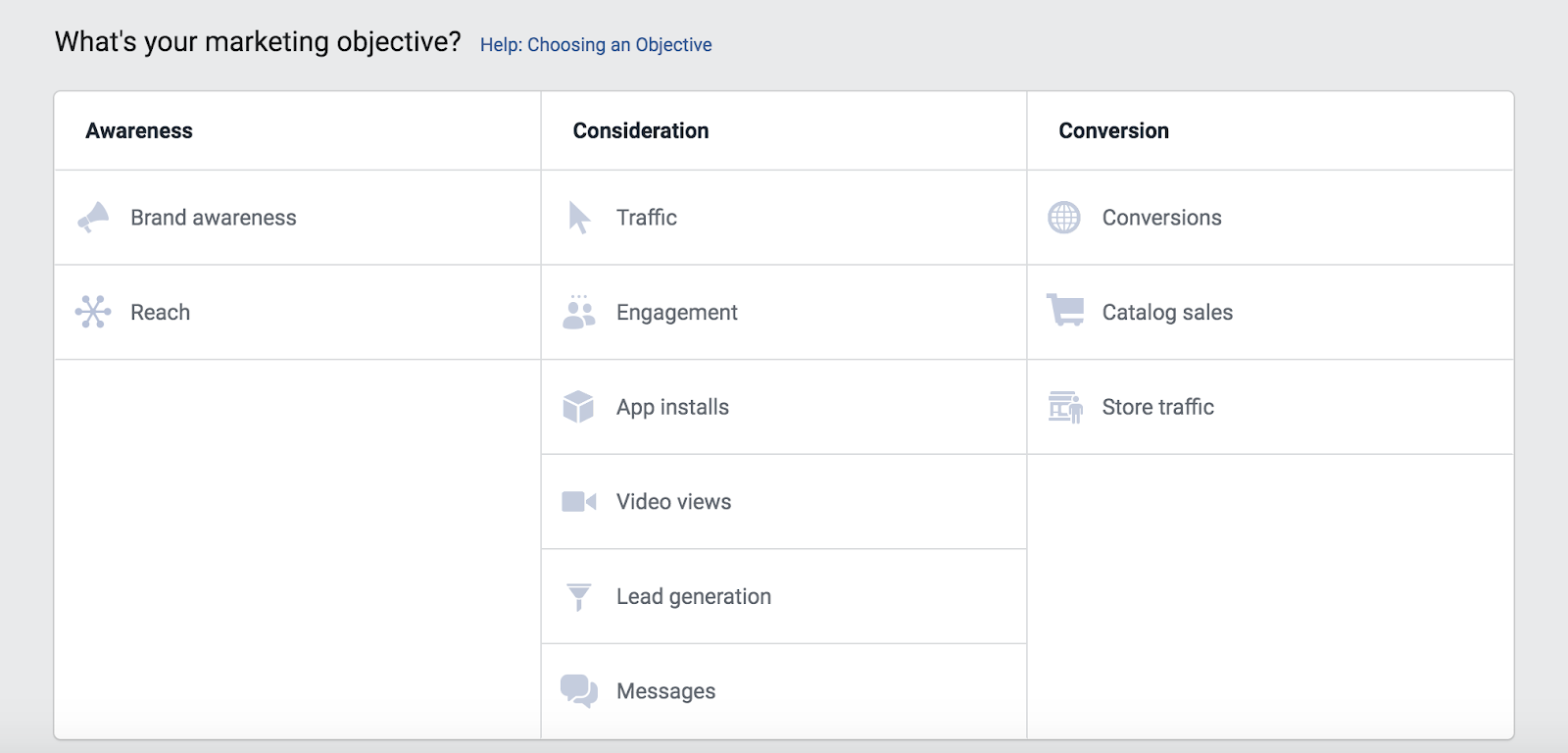 facebook setting objective