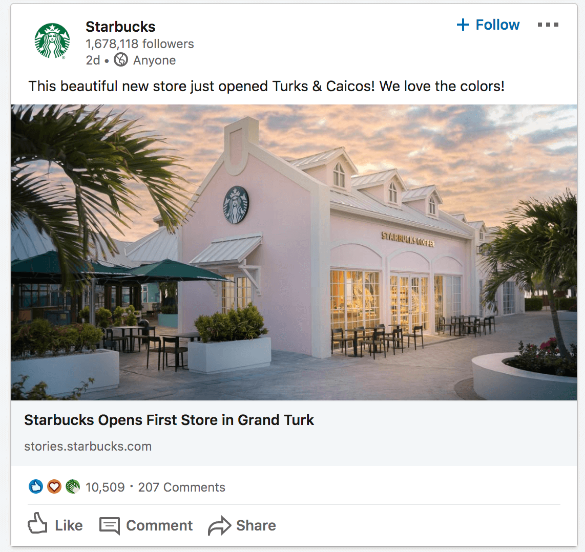 starbucks on linkedin