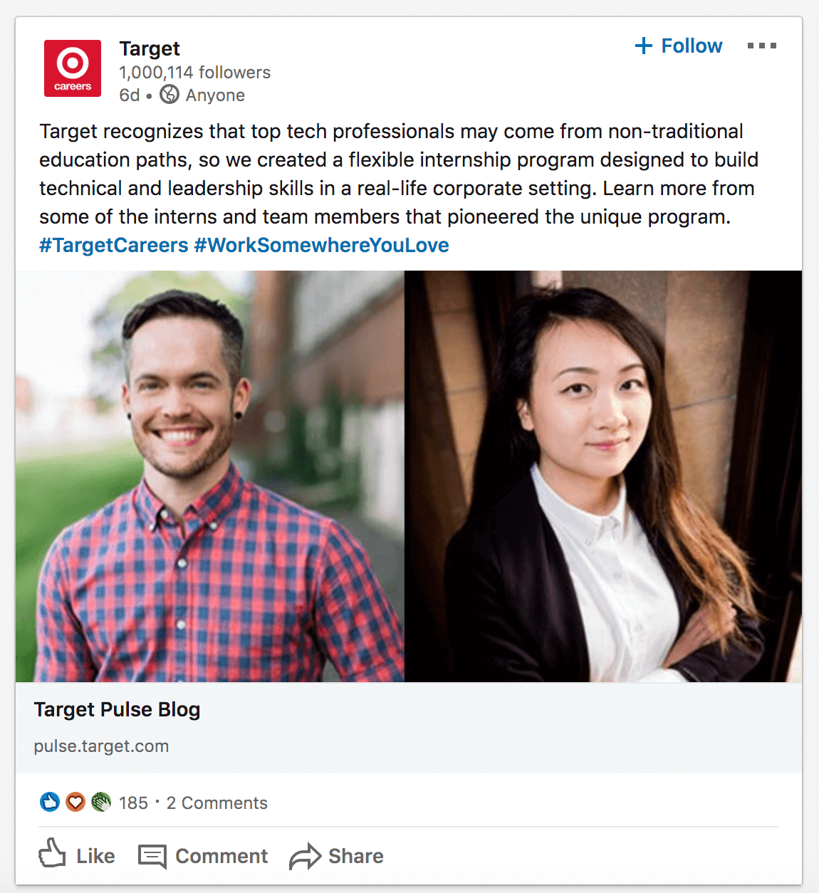 target on linkedin