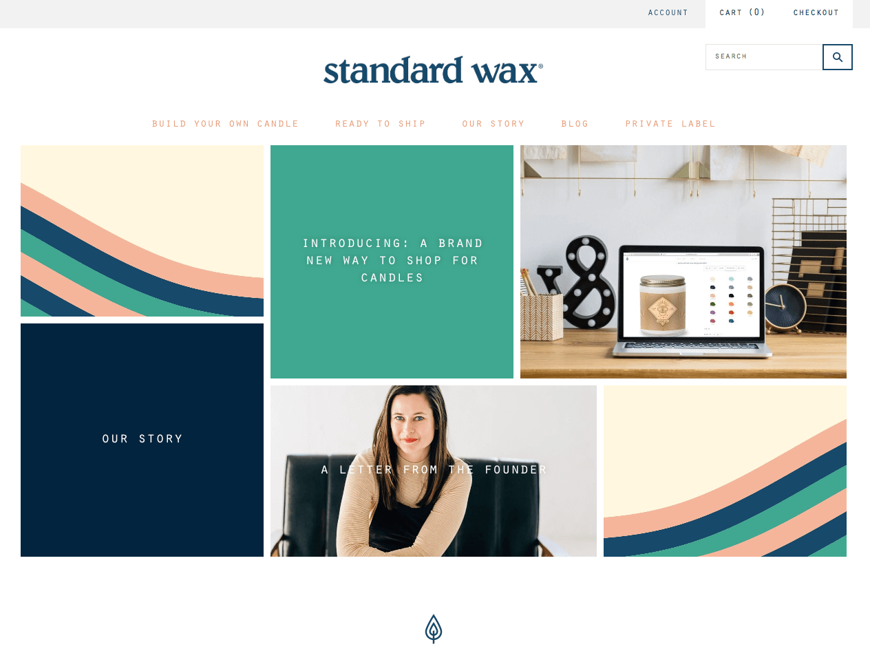 standard wax's website homepage