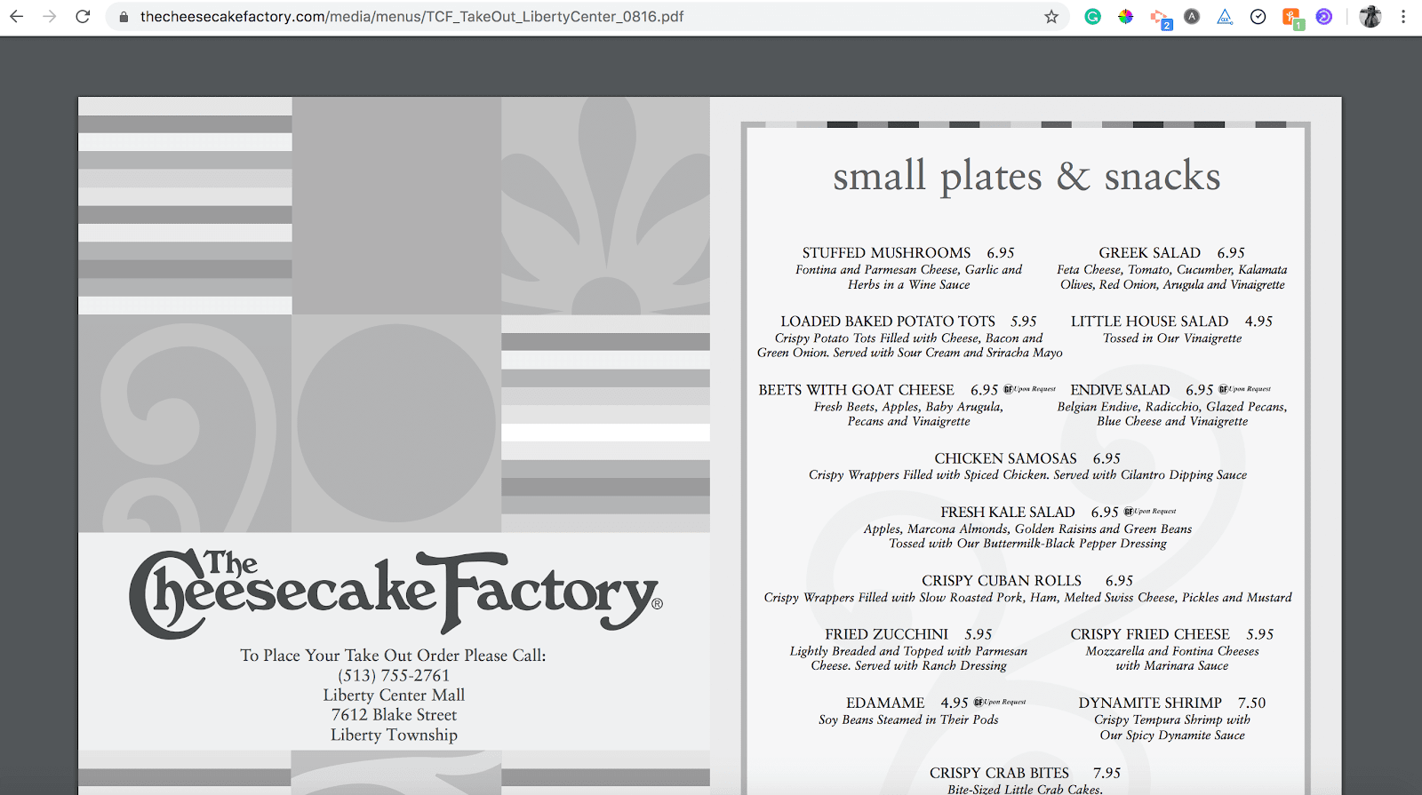 PDF Menu