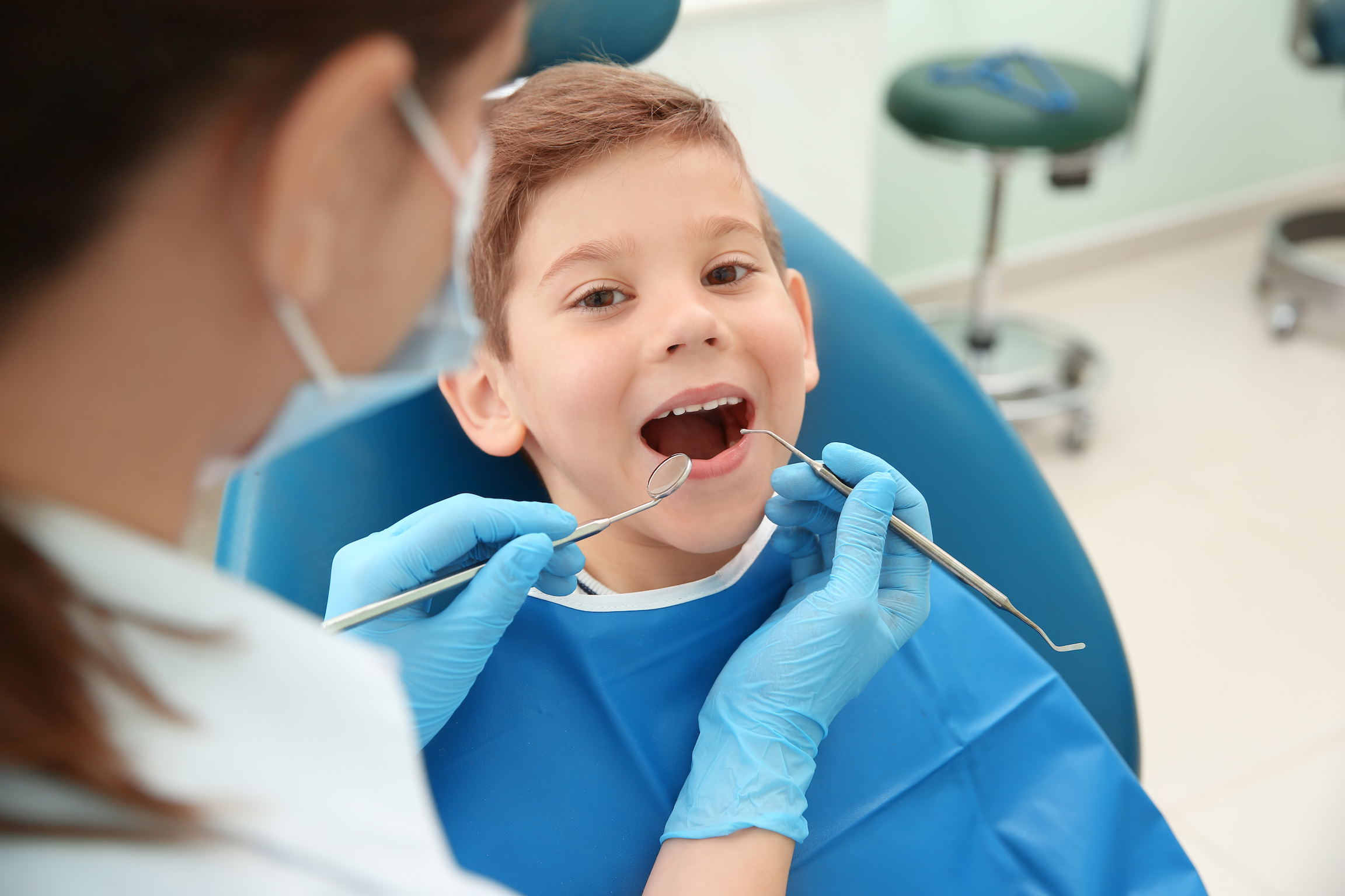 little boy getting dental sealants