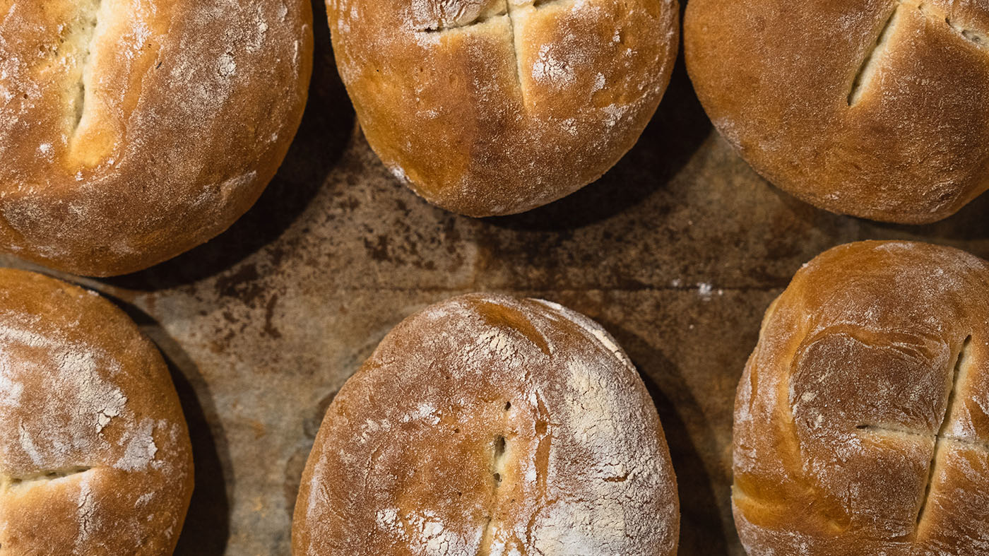 Feeding loaves of bread