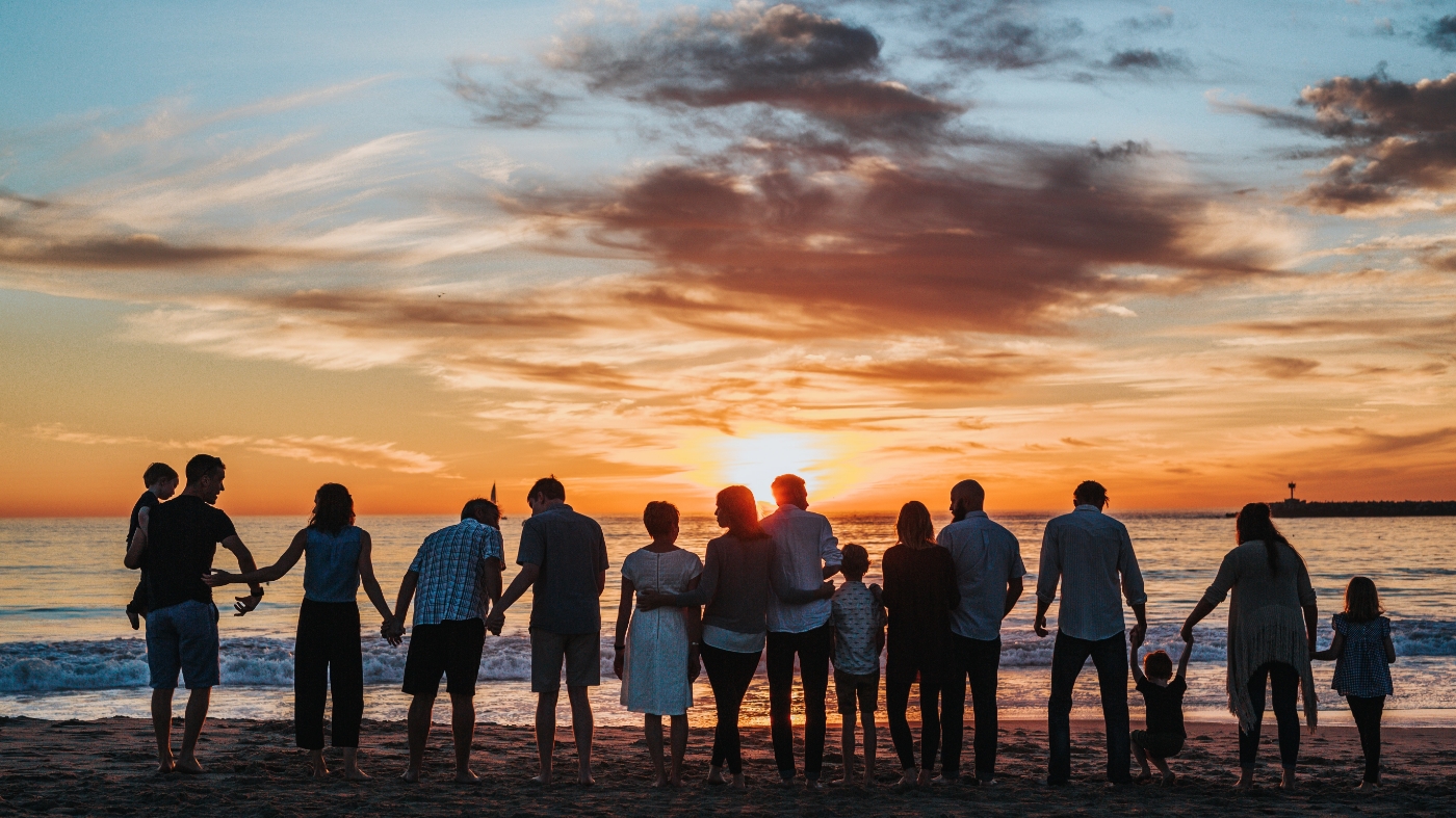 Sunset with family and friends at the beach