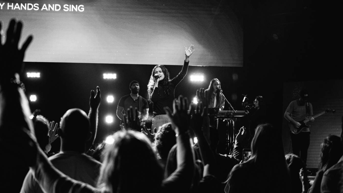 Leading song service a church