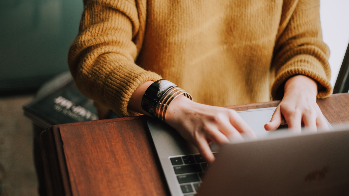 Woman working to meet her deadlines