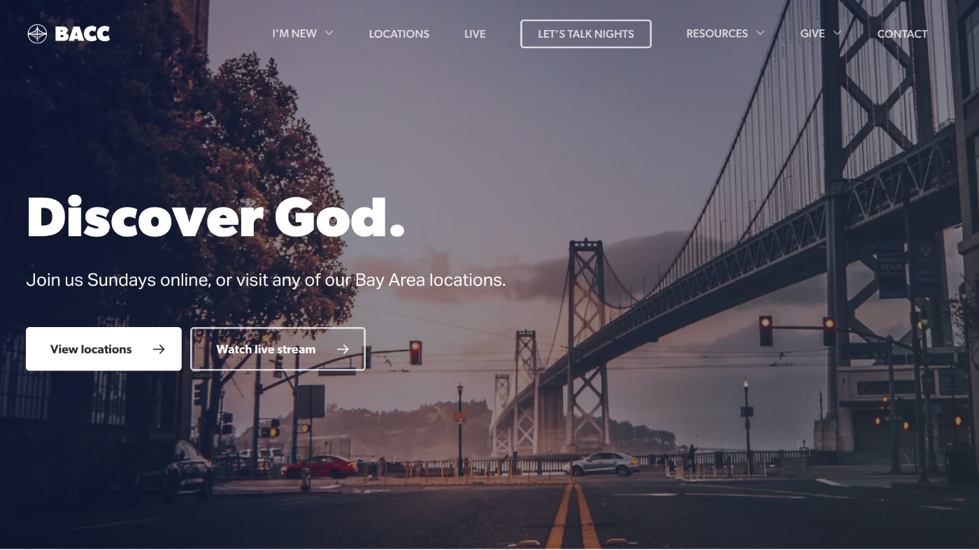 Church website home page