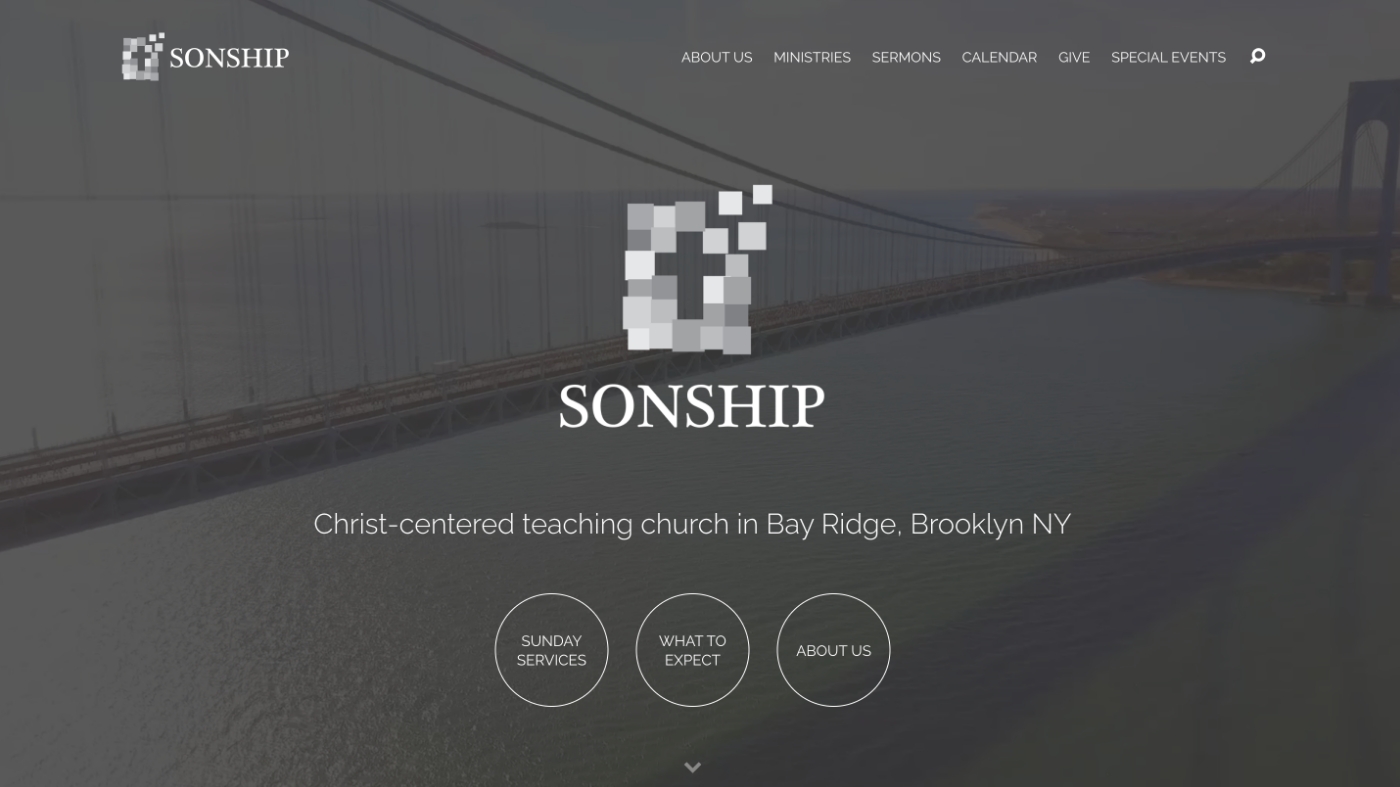 Church website welcome page