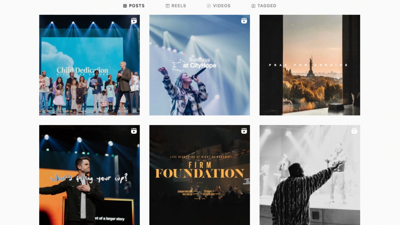 Church profile on Instagram