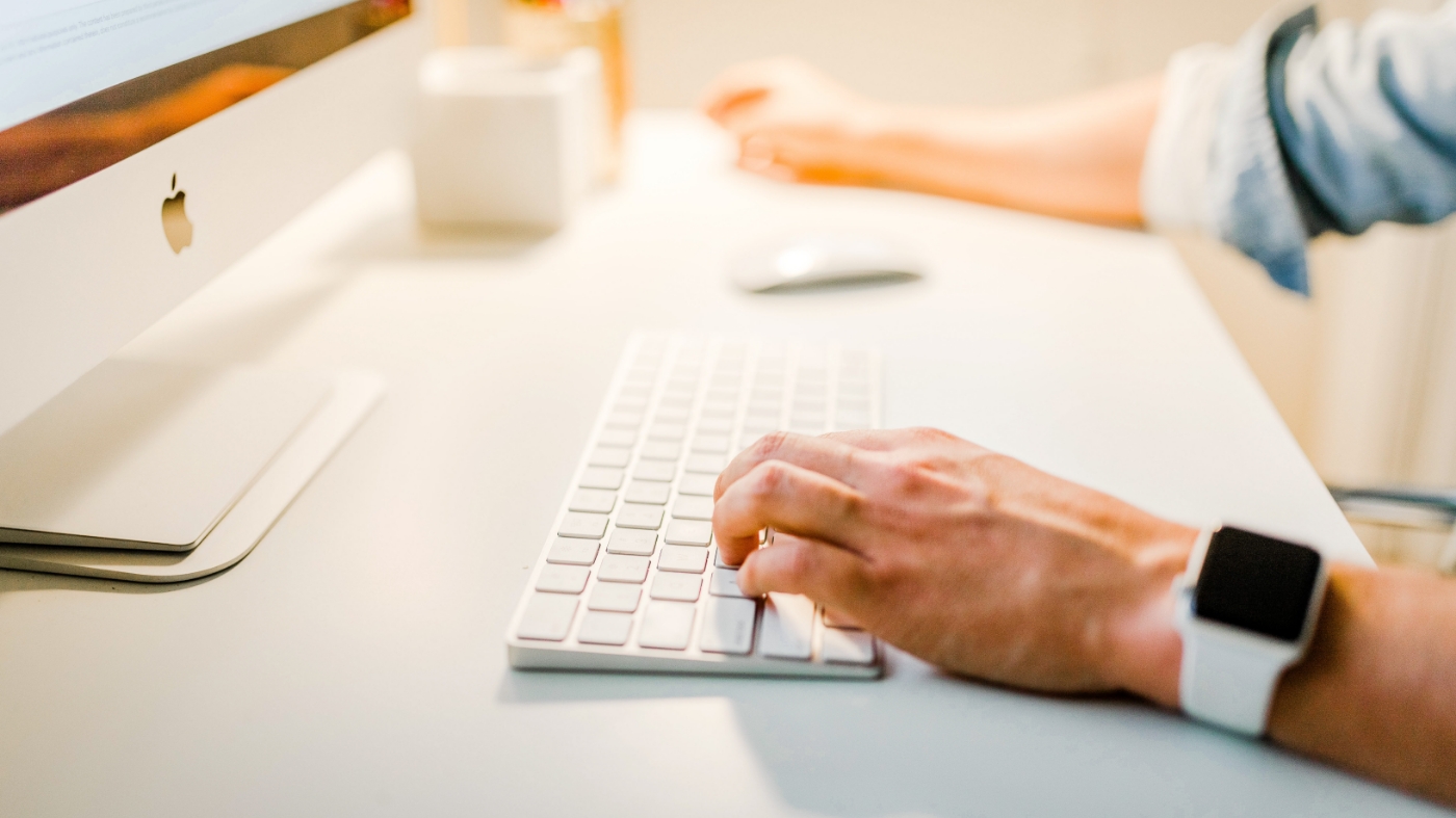 Checking email on computer